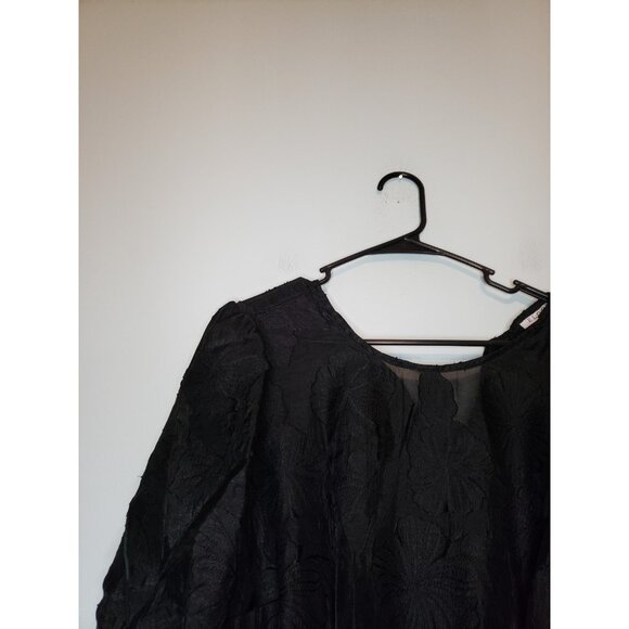 Eloquii Womens 14 A Line Dress Whimsigoth Witchy Black Floral Gothic Romantic - Picture 4 of 5